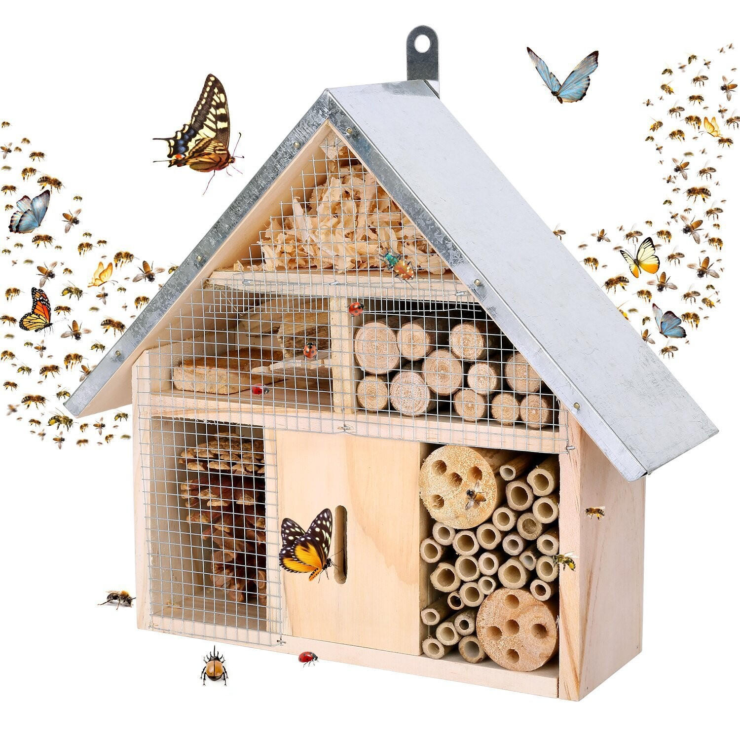 INSEKTENHOTEL 24/9.3/27.3 cm - Multicolor, Holz (9.3/27.3/24cm) - Authentics