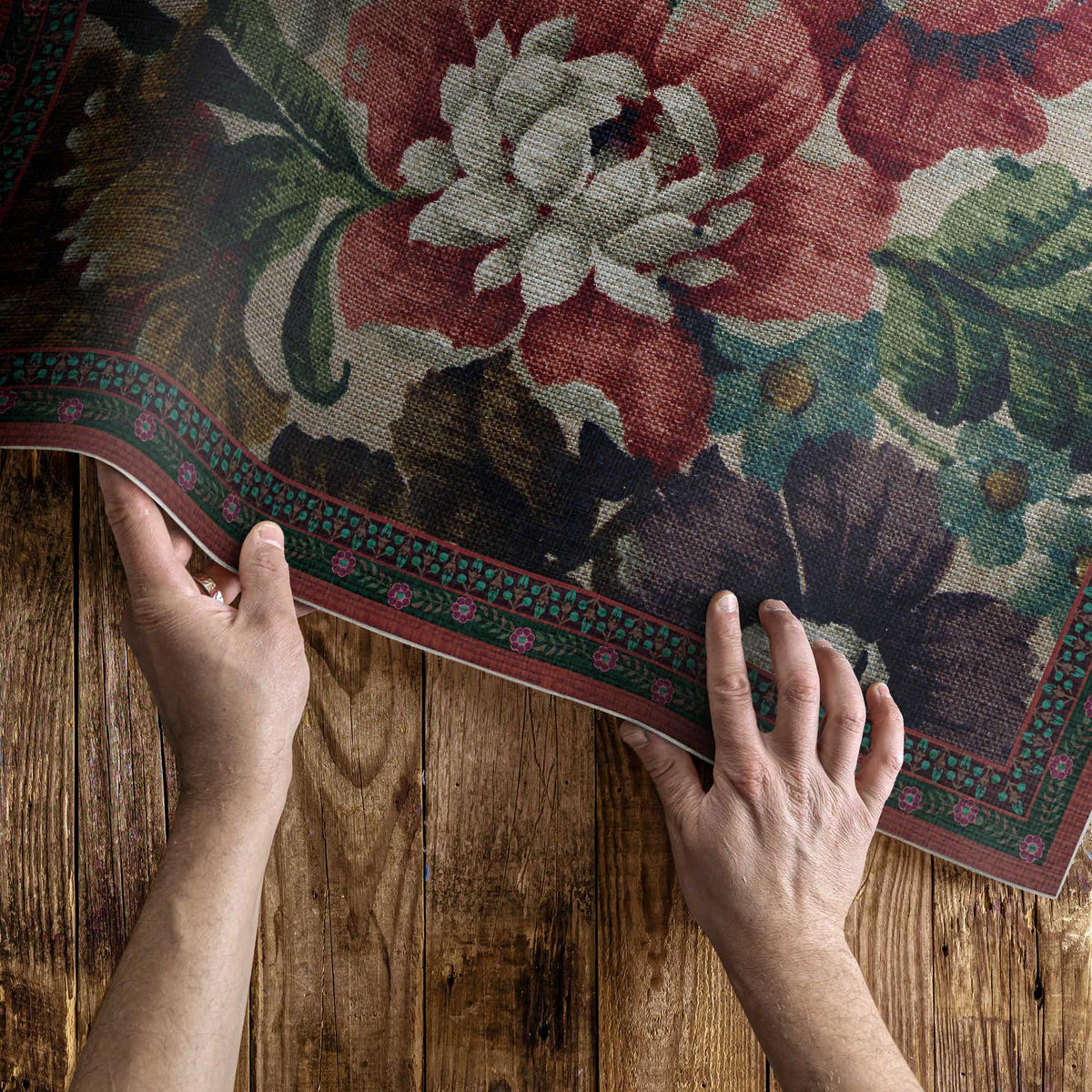 TEPPICH 100x150 cm Zarte Blumen Voller Farben - Salbeigrün, Kunststoff (100/150cm) - Wallfluent