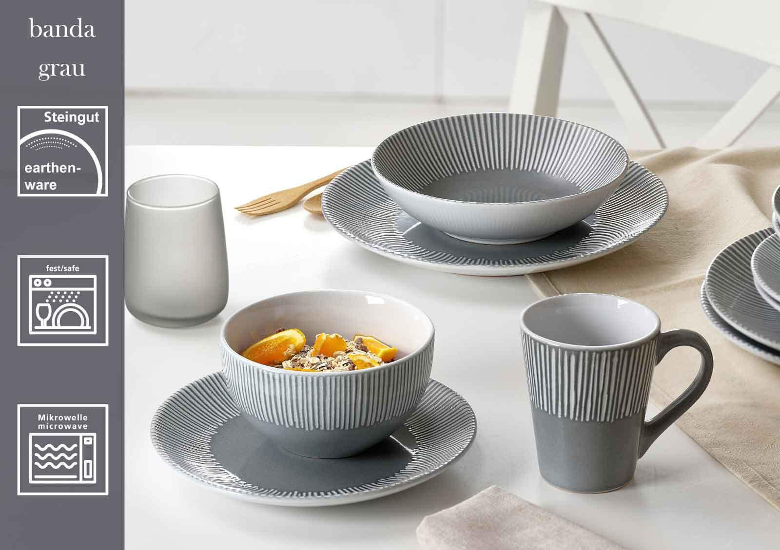 DESSERTTELLER Banda Grau ø 21 cm 6er Set - Grau, Keramik (21cm) - Ritzenhoff Breker
