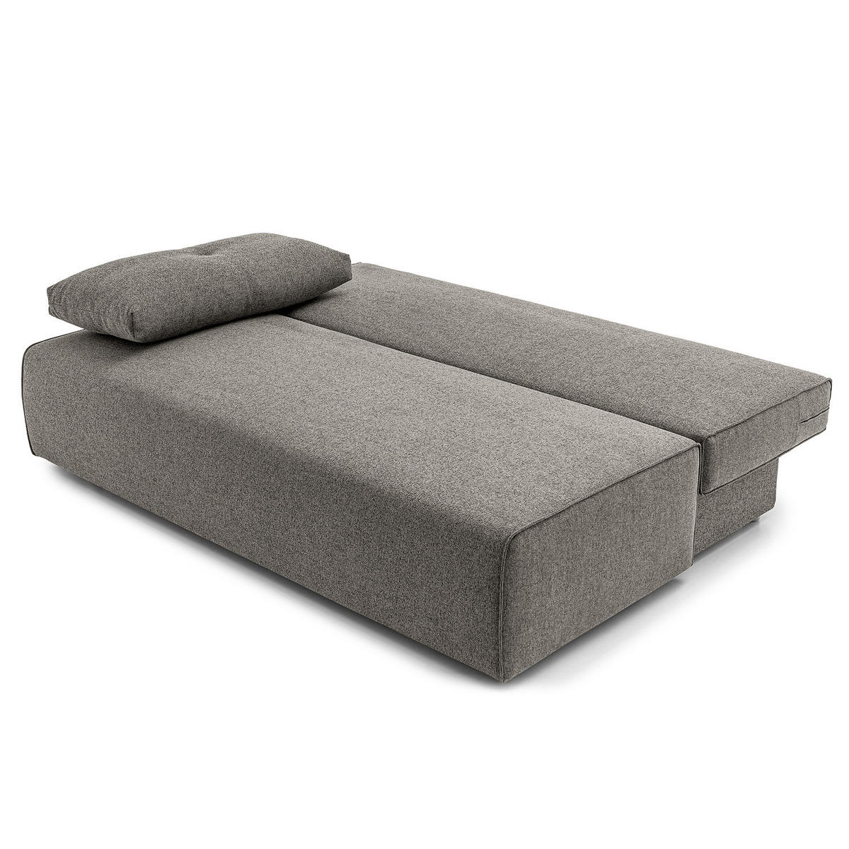 SCHLAFSOFA - Webstoff - Braun/Grau, Holz/Textil (200/86/102cm) - home24