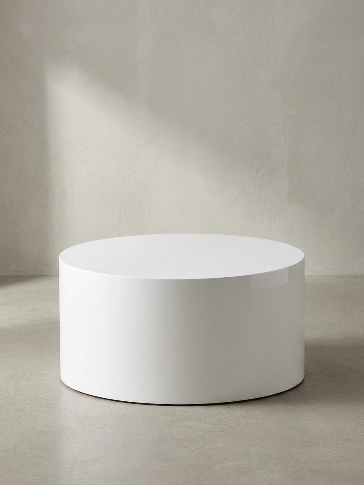COUCHTISCH rund in Weiß Hochglanz, 60x60x30 cm, Modernes Design - Weiß, Holzwerkstoff (60/60/30cm) - KADIMA DESIGN