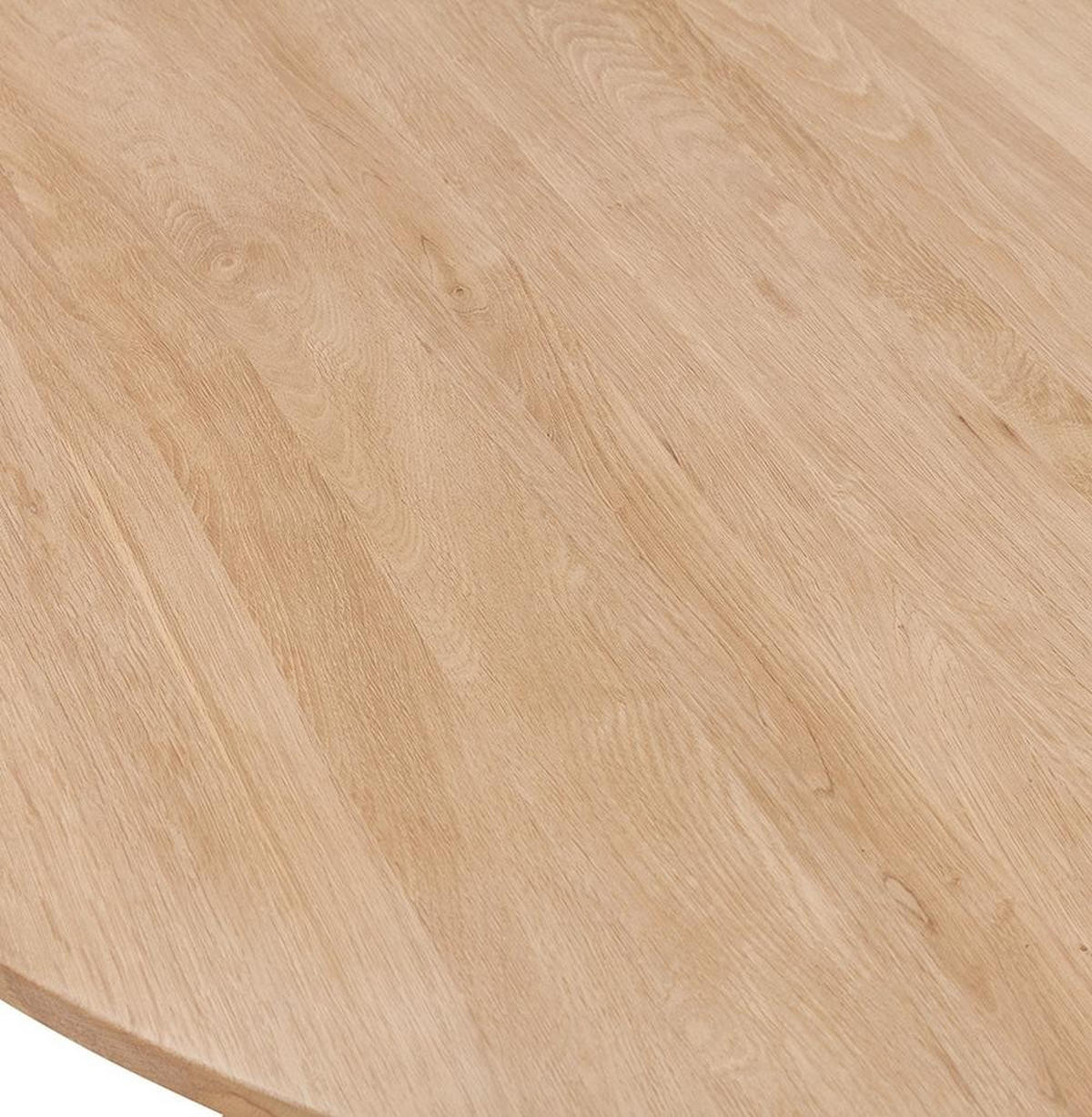 ESSTISCH Rund Massivholz Eiche Skandi-Stil FINAX, Beige 120x120x75 cm - Beige, Eichenholz/Holz (120/120/75cm) - KADIMA DESIGN
