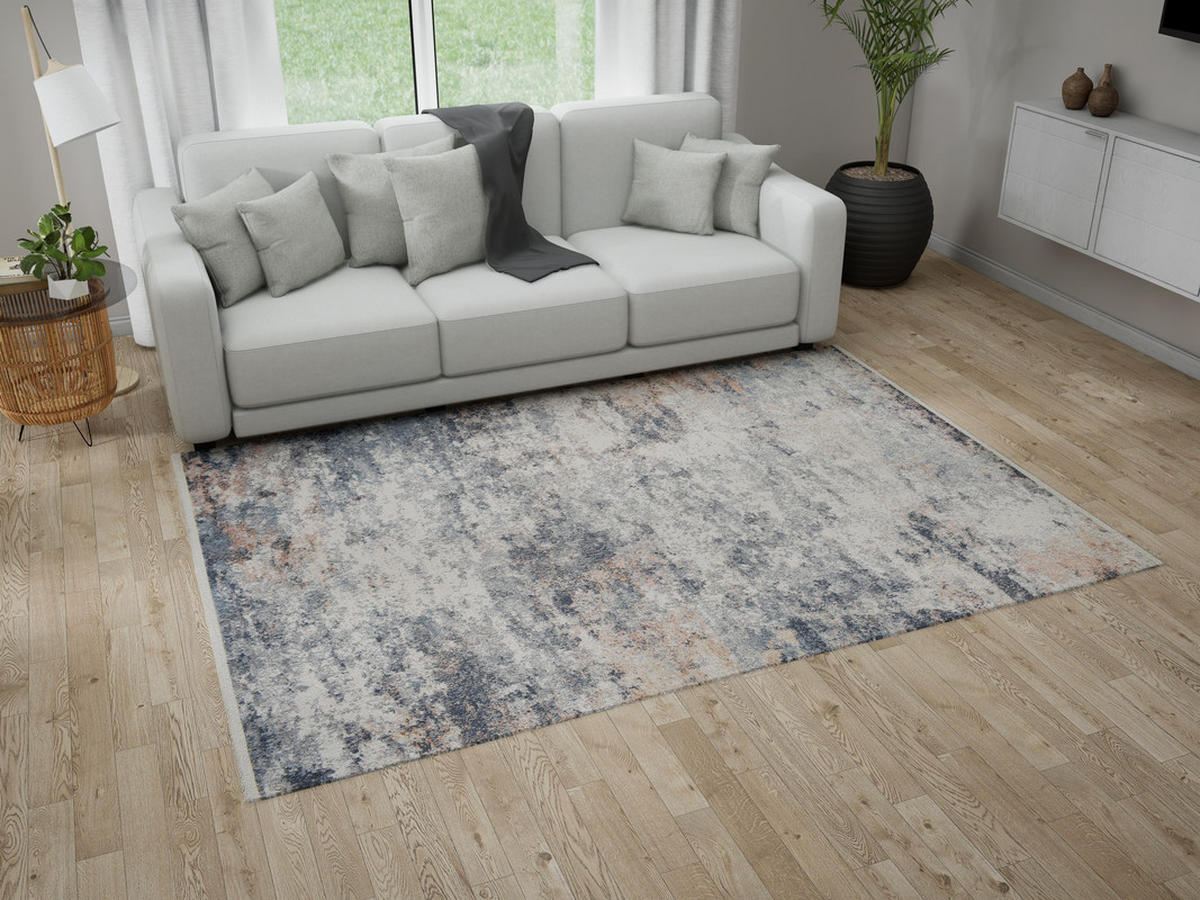 KURZFLOR-TEPPICH Savannah Dunkelblau/Grau 120x170 cm - Multicolor, Textil (120/170cm) - Vercai Rugs