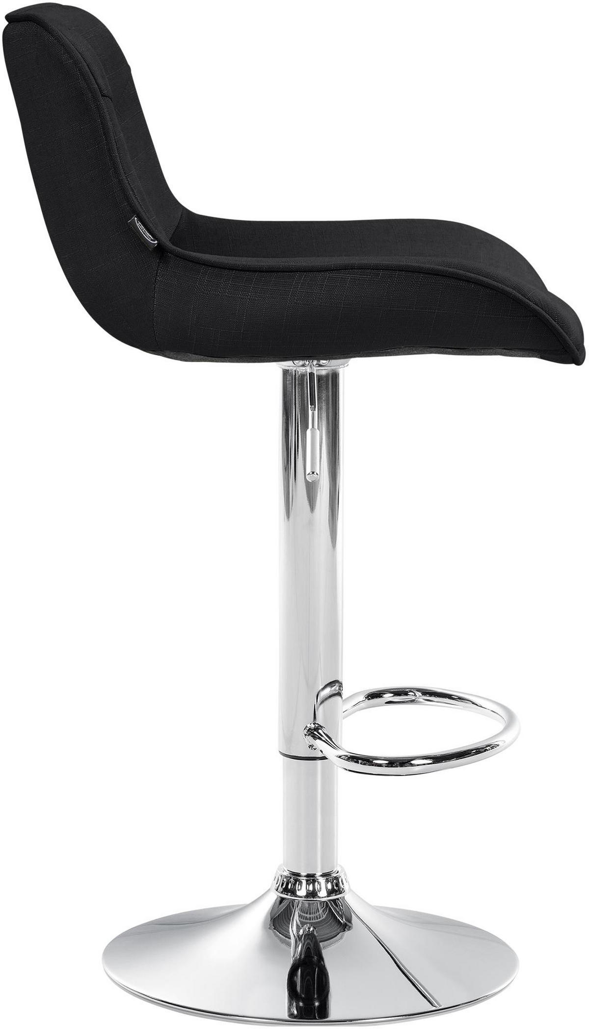 BARHOCKER 2er Set Stoff schwarz - Chromfarben/Schwarz, Textil/Metall (49/85/51cm) - CLP