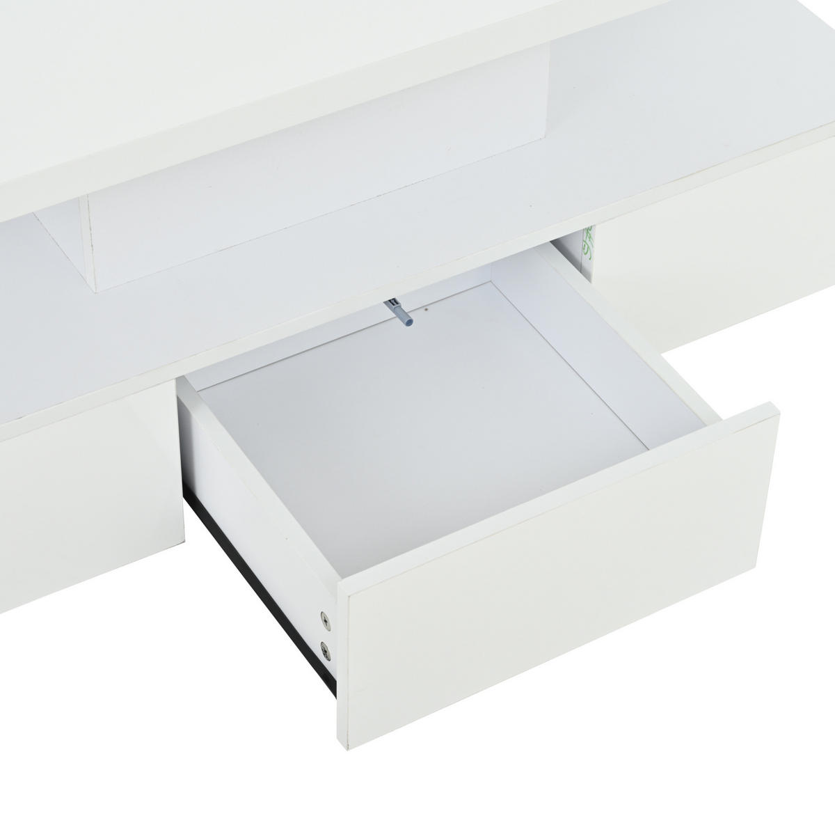 COUCHTISCH 100/50/39 cm Weiß aus Spanplatte mit LED-Lichtleiste - Weiß, Holzwerkstoff (100/50/39cm) - OKMYHOME
