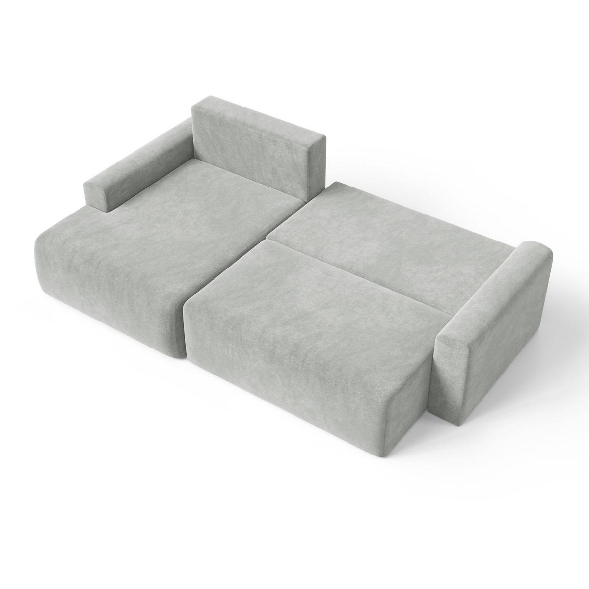 ECKSOFA MILO LARGE mit Schlaffunktion, Bettkasten und Cordbezug, Links - VIBE 86 - Grau, Holz (270/142cm) - Dekori_Interiors
