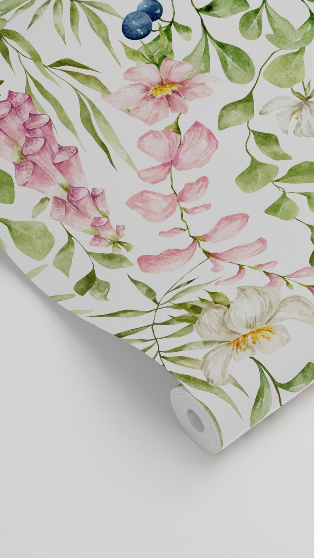 TAPETE Feldblumen 50 x 900 cm - Weiß, Papier (50/900cm) - ESTAhome