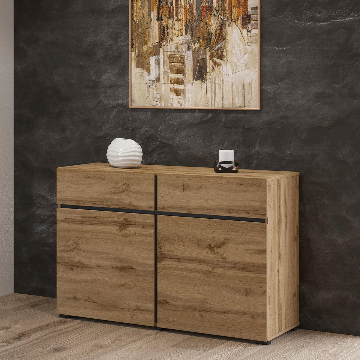 KOMODA Lilia Les - rjava, leseni material (119/78/40cm) - Petits-meubles