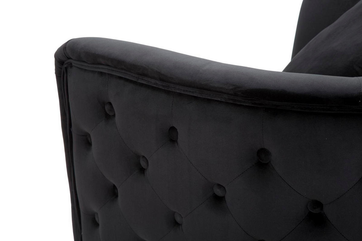 SESSEL Bucarest, schwarz, Stoff, Sperrholz und Metall, 76 x 74 x 71 cm - Schwarz, Holzwerkstoff/Kunststoff (76/71/74cm) - Mauro Ferretti