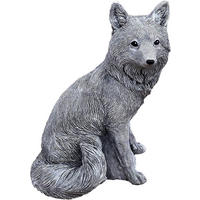 STEINFIGUR Rotfuchs Fuchs Vulpes frostfest Steinguss wetterfest - Grau, Stein (21/36/27cm) - stoneandstyle