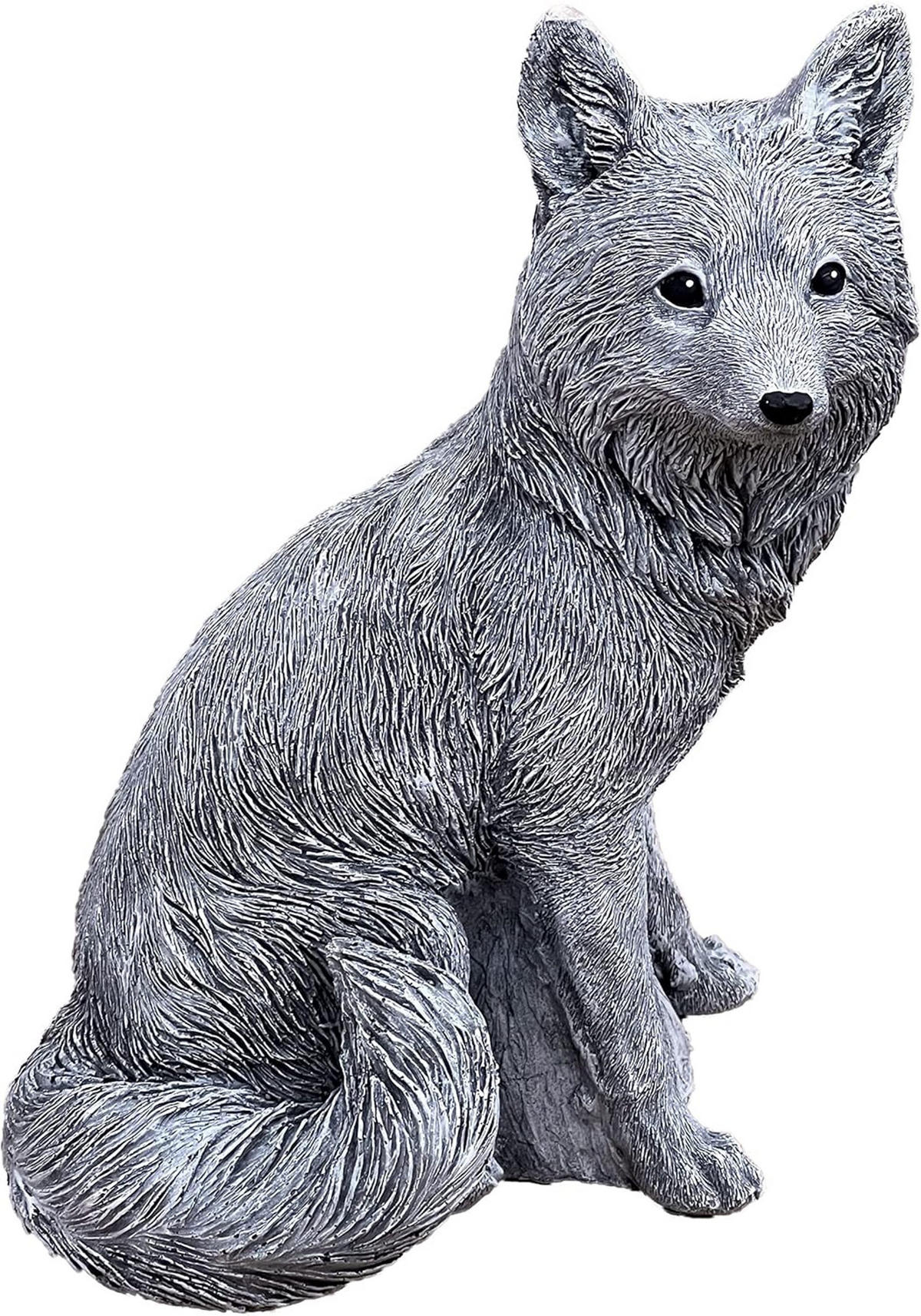 STEINFIGUR Rotfuchs Fuchs Vulpes frostfest Steinguss wetterfest - Grau, Stein (21/36/27cm) - stoneandstyle