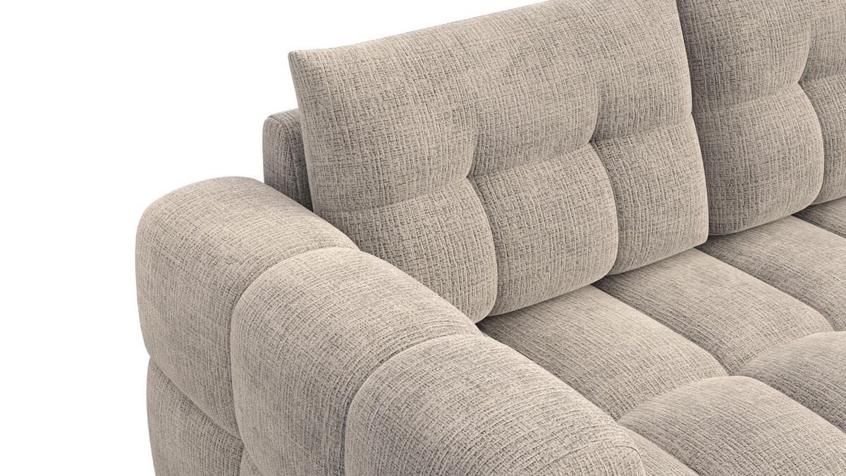 ECKSOFA CLOUDI 4-Sitzer rechts, beige - Beige/Schwarz, Holz/Textil (294/160cm) - Courtois Laville