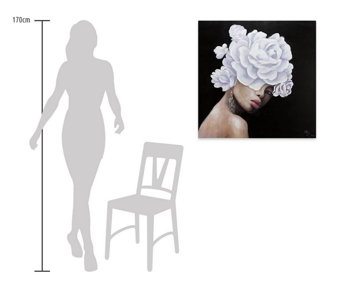 ACRYLBILD HANDGEMALT 80/80 cm - Schwarz, Holz/Textil (80/80cm) - KUNSTLOFT