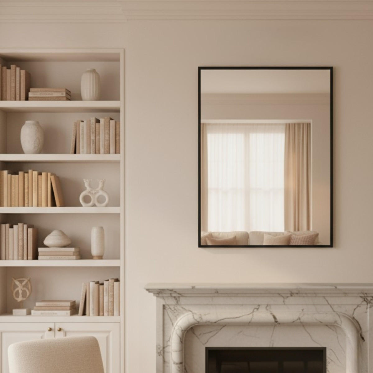 WANDSPIEGEL Vinkel 70/50 cm - Schwarz, Glas (50/70/2cm) - EDAXO