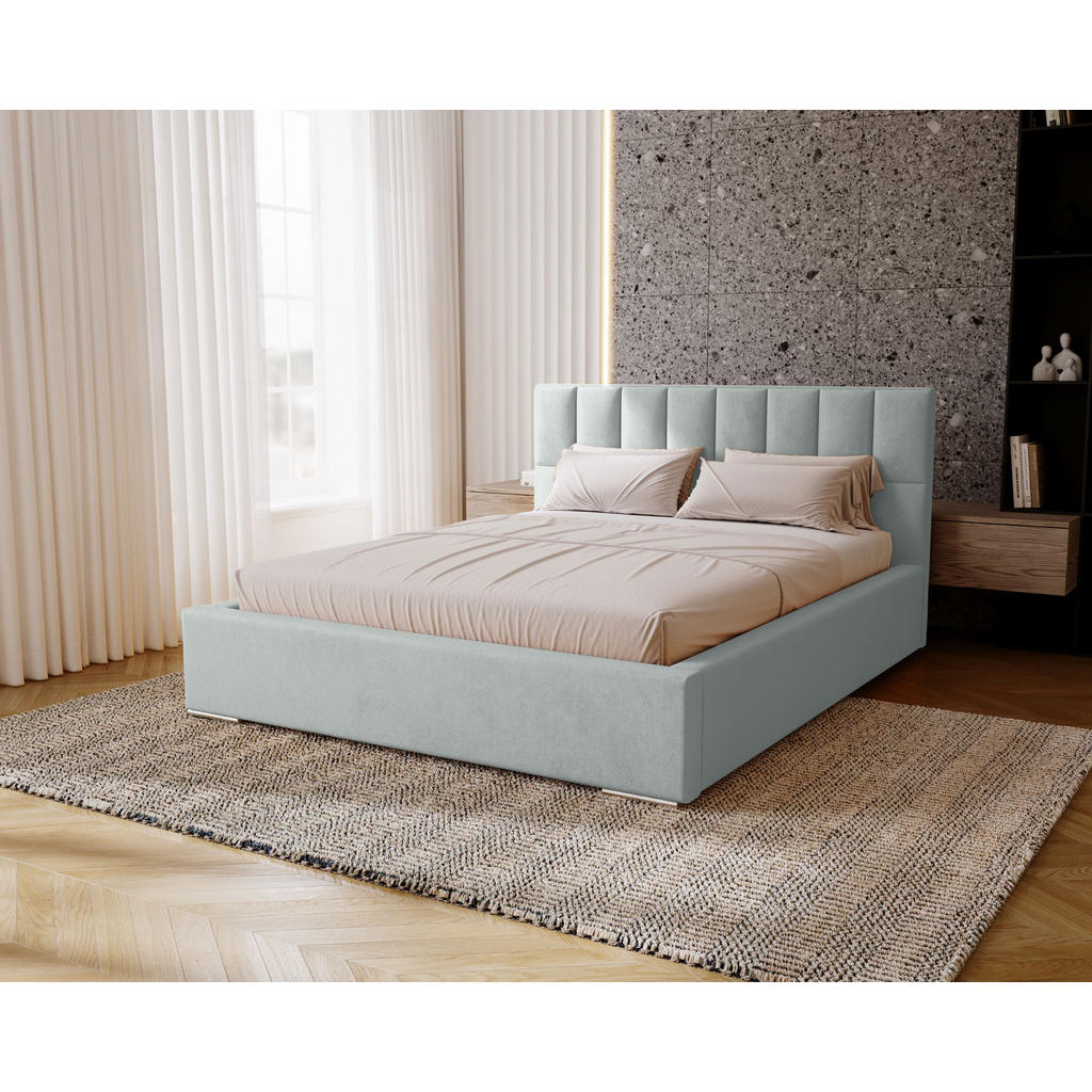 Thumbnail - Marpur Polsterbett, Silber, Textil, Höhe ca. 15 cm, 180x200 cm, Oeko-Tex® Standard 100, Schlafzimmer, Betten, Polsterbet...