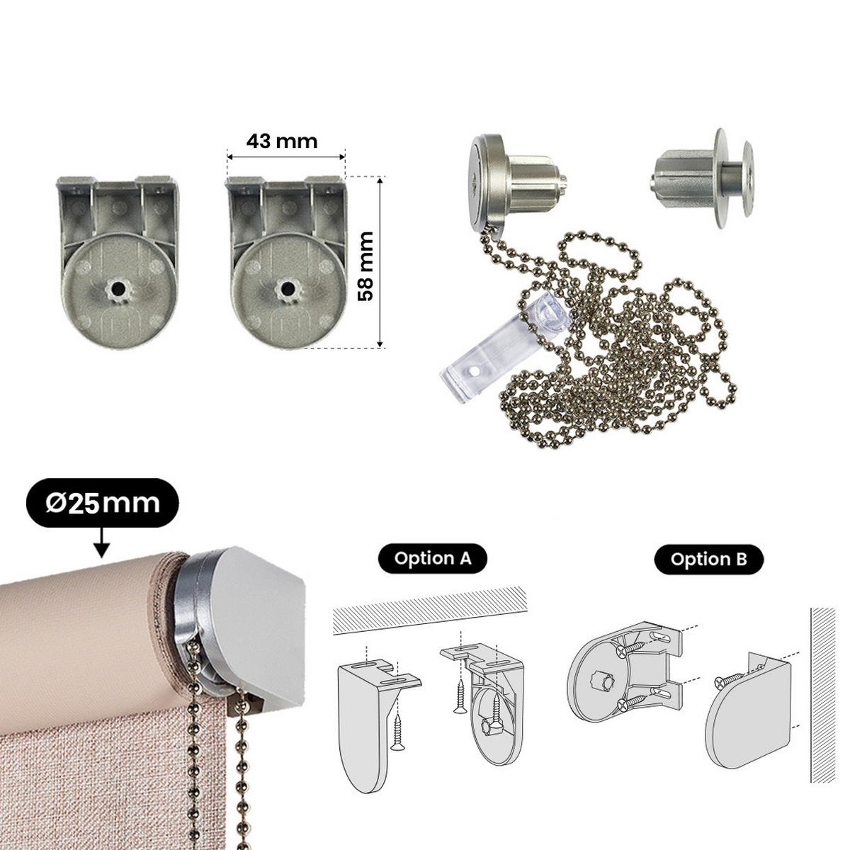 VERDUNKELUNGSROLLO Beige 140x250 cm - Beige, Kunststoff (140/250cm) - STORESDECO