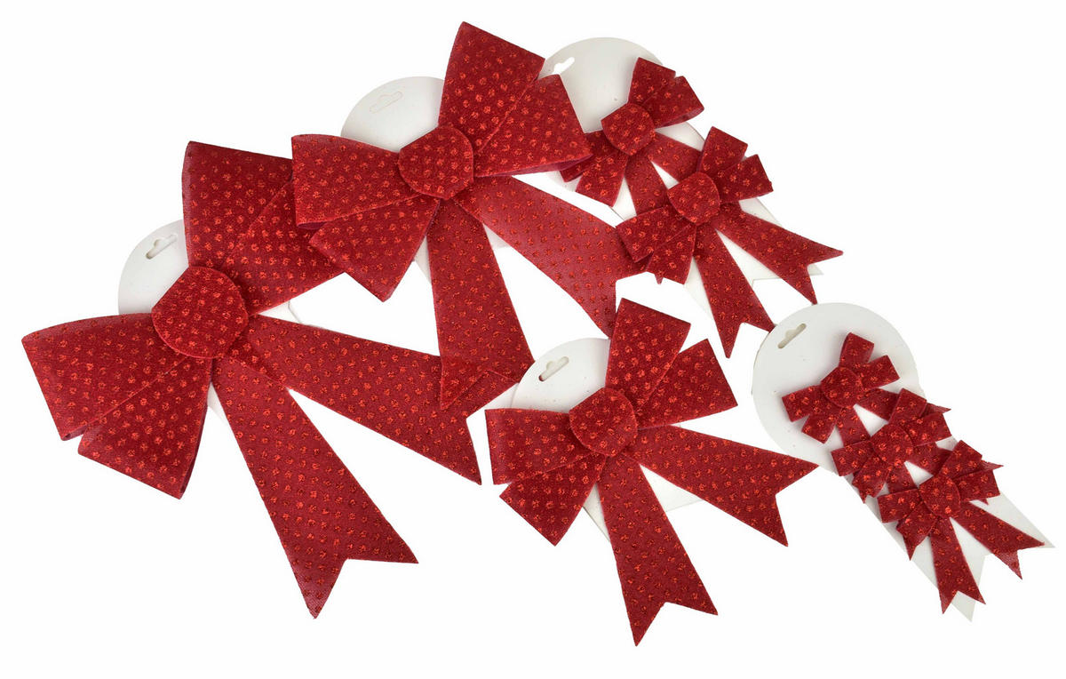 SCHLEIFE Santa Lila Rot 22x22x25 cm Kunststoff - Rot, Kunststoff (22/25/22cm) - Mondex