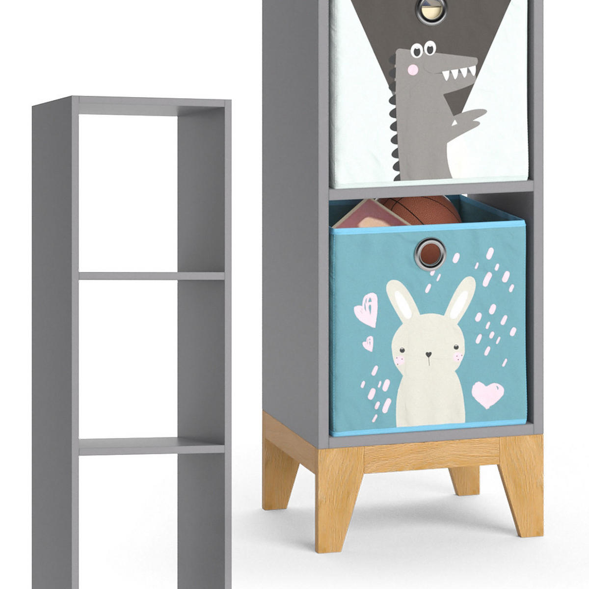 DĚTSKÁ POLIČKA Malia Šedá - šedá, kompozitní dřevo (35.2/159.5/30cm) - Vicco