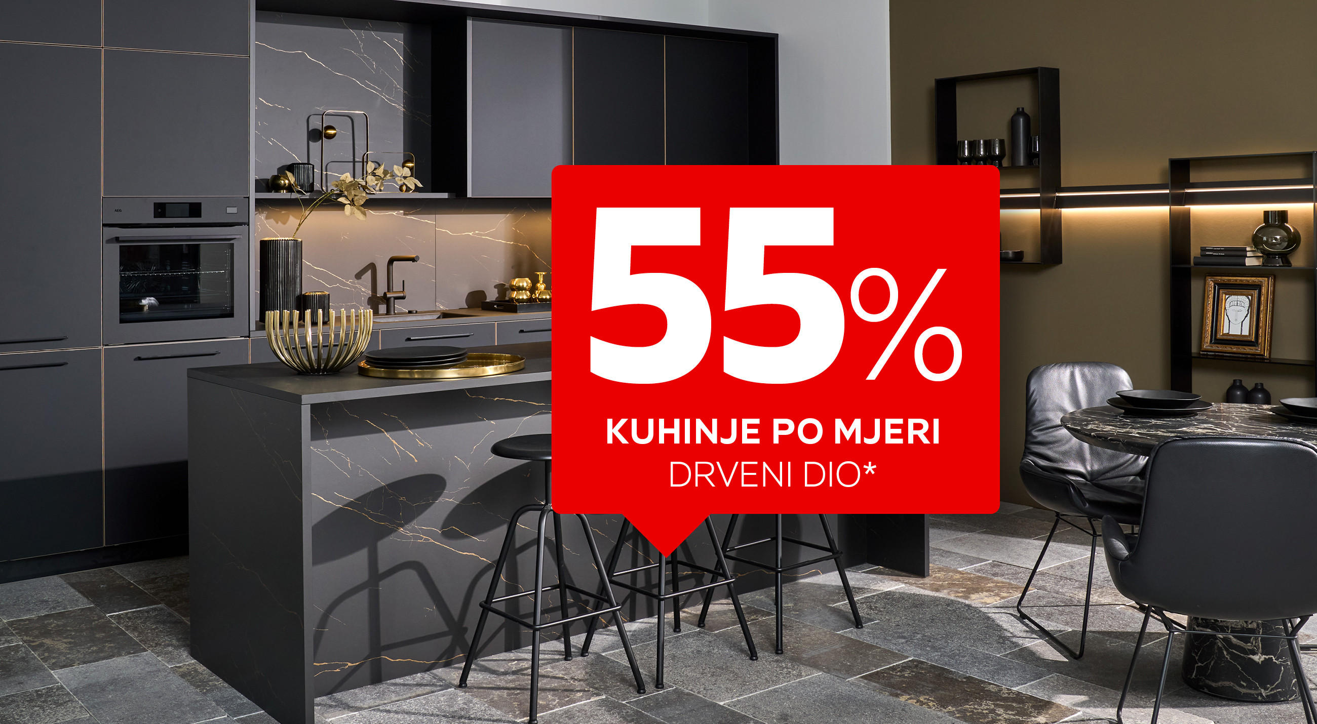 55% kuhinje po mjeri - drveni dio*