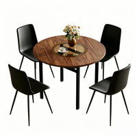 TISCHGRUPPE 5-tlg 4 Personen Holzoptik Braun - Schwarz, Holz/Metall (63/22/113.5cm) - Raelunyi