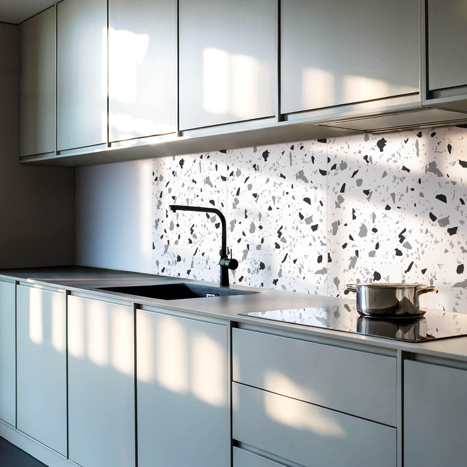 WANDPANEEL 4x 50x50 cm selbstklebend Granilla - Weiß, Kunststoff (50/1.6/50cm) - Wallfluent