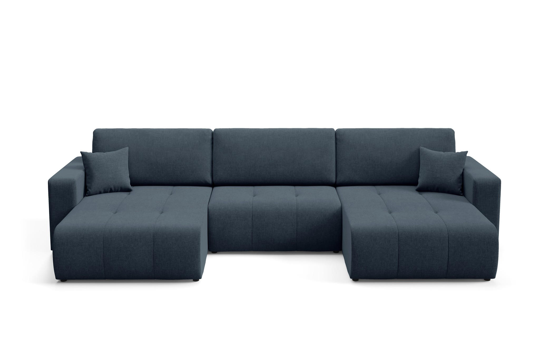 WOHNLANDSCHAFT Augusto - Blau, Holzwerkstoff/Textil (344/82/149cm) - Fun Möbel