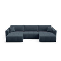 WOHNLANDSCHAFT Augusto - Blau, Holzwerkstoff/Textil (344/82/149cm) - Fun Möbel