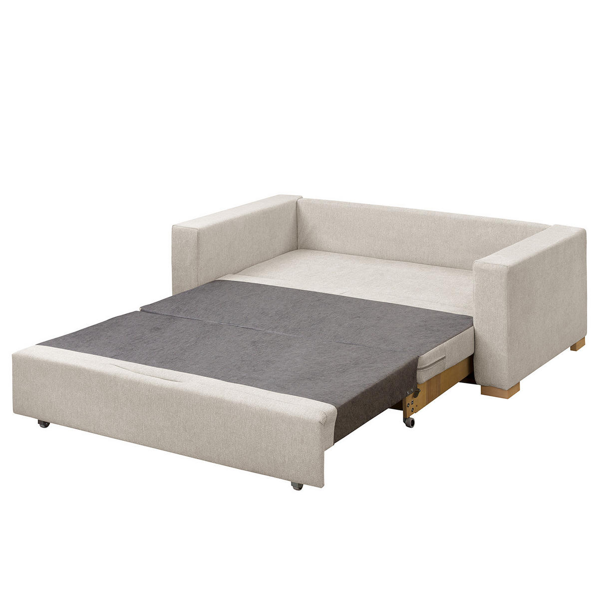 SCHLAFSOFA - Buchefarben/Silberfarben, Holz/Buchenholz (173/90/90cm) - home24