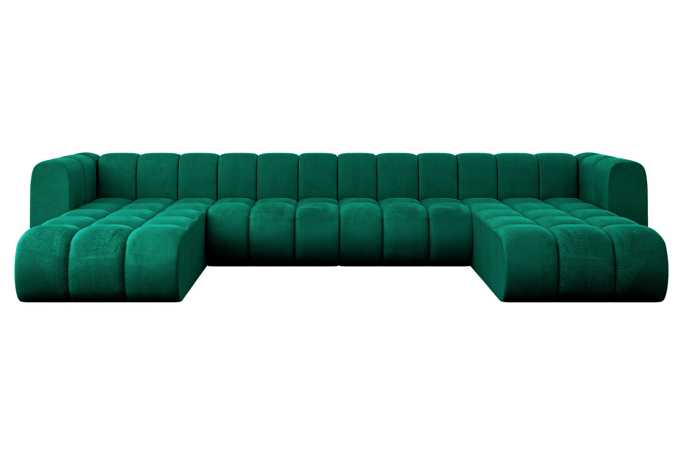 WOHNLANDSCHAFT modulares Sofa Joren-U2 - 410x177x70 cm Grün - Dunkelgrün, Holzwerkstoff/Textil (410/70/177cm) - ALTDECOR