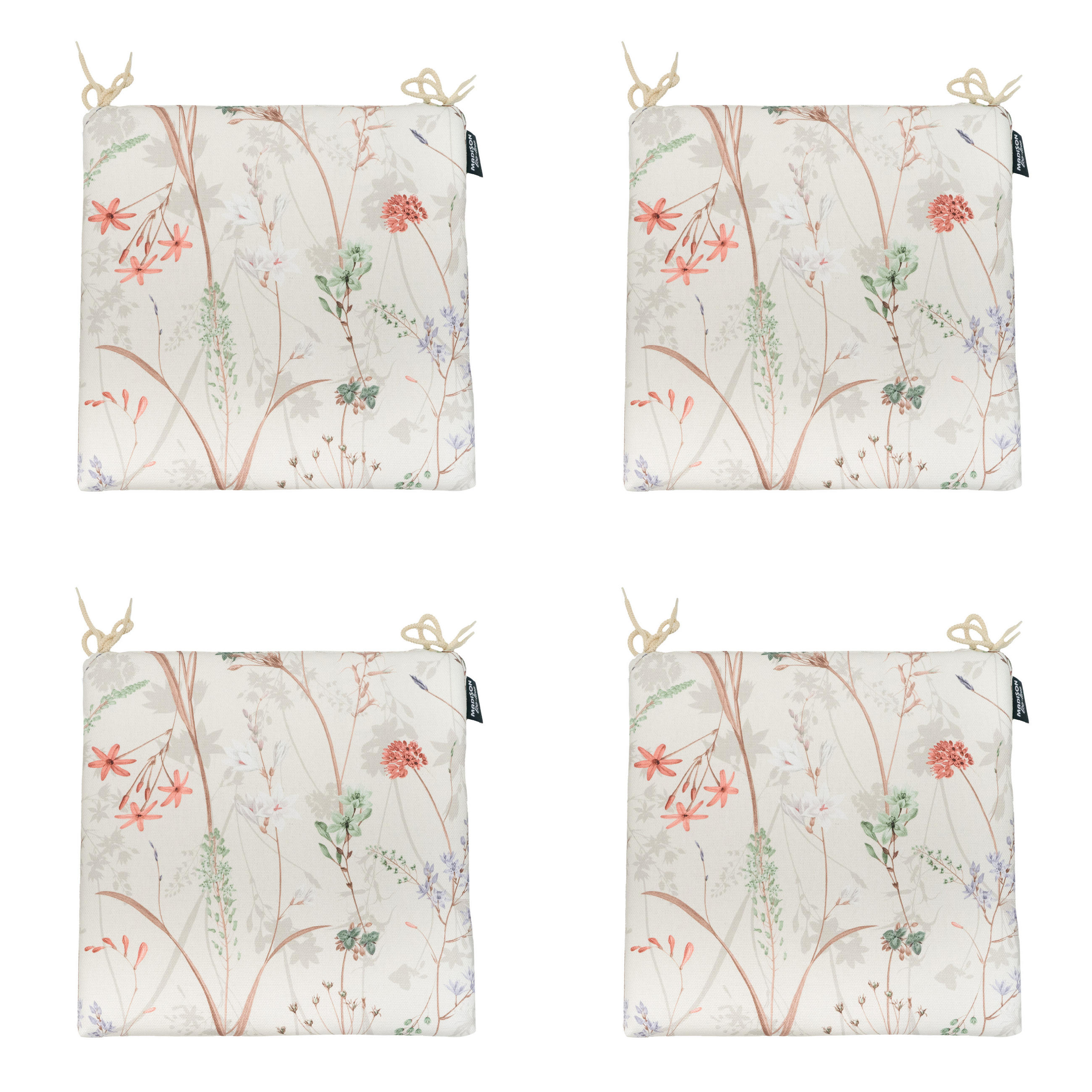 SITZKISSEN Eco-line - Beige - 40/40/4,5 cm - 4er-Set - Beige, Textil (40/4/40cm) - Madison