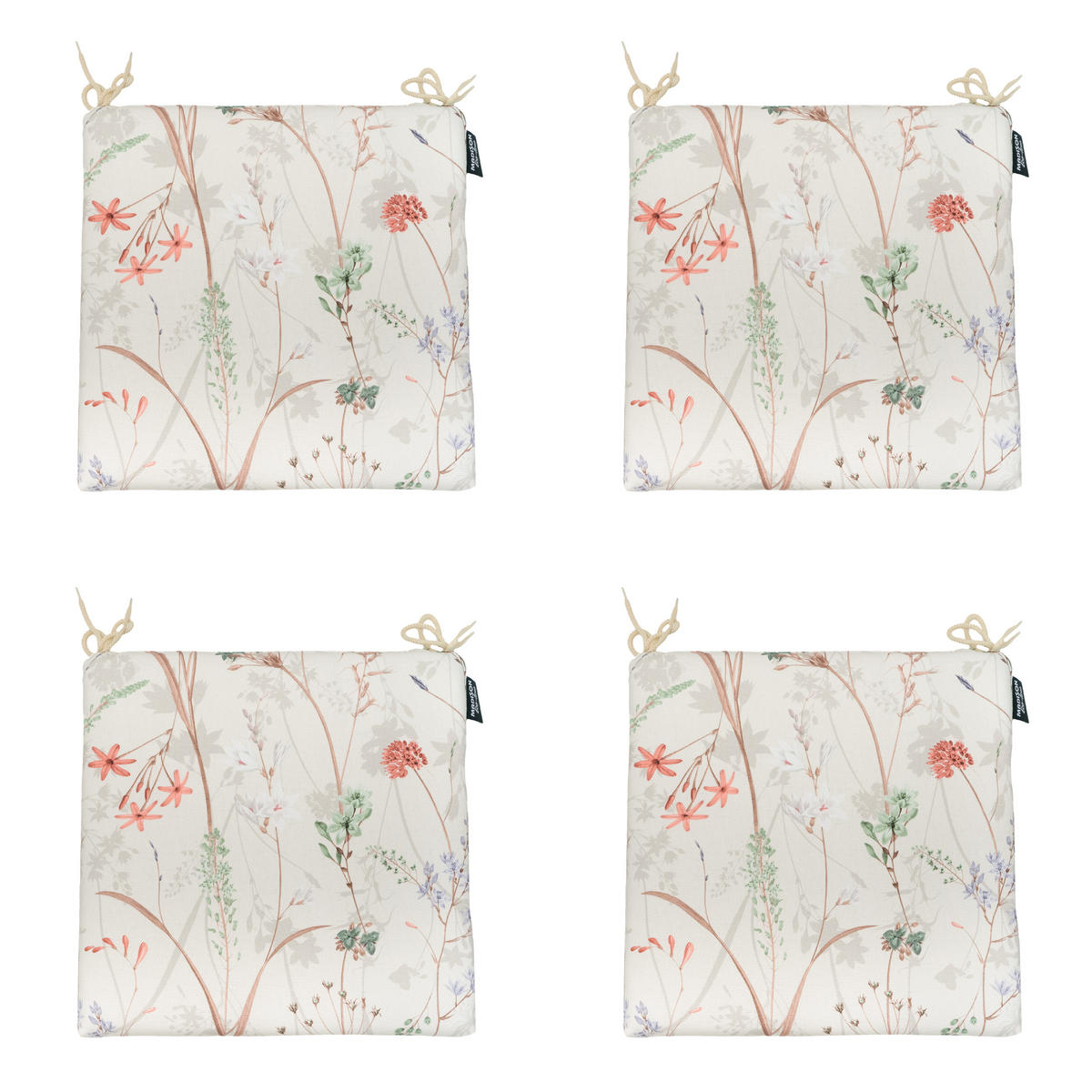 SITZKISSEN Eco-line - Beige - 40/40/4,5 cm - 4er-Set - Beige, Textil (40/4/40cm) - Madison