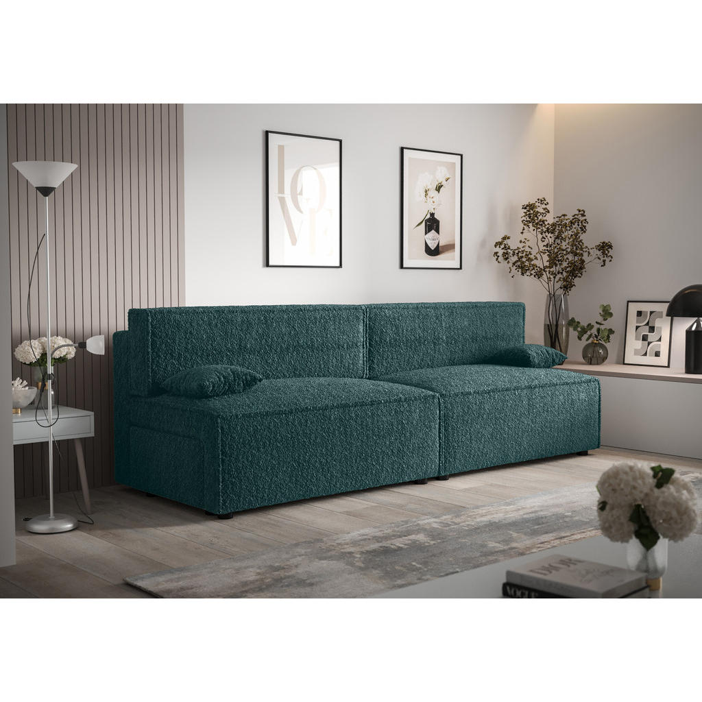 Thumbnail - Simkam Furniture Doppelsofa, Türkis, Textil, 262x90x85 cm, Wohnzimmer, Sofas & Couches, Schlafsofas