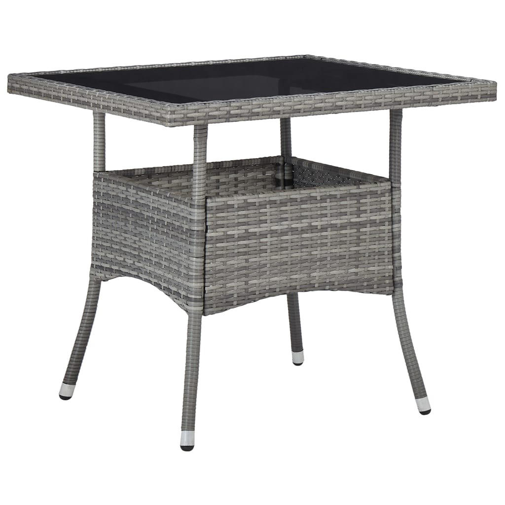 vidaXL Gartentisch, Grau 80x75x80 cm