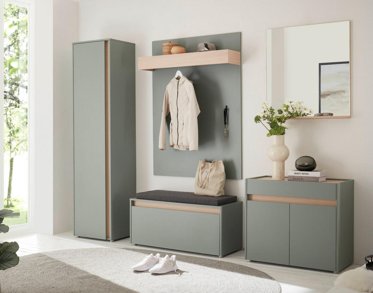 WANDSPIGEL Eiche mit Ablage Garderobenspiegel 75 x 80 cm - Eichefarben, Glas/Holzwerkstoff (75/80/10cm) - Furn.Design