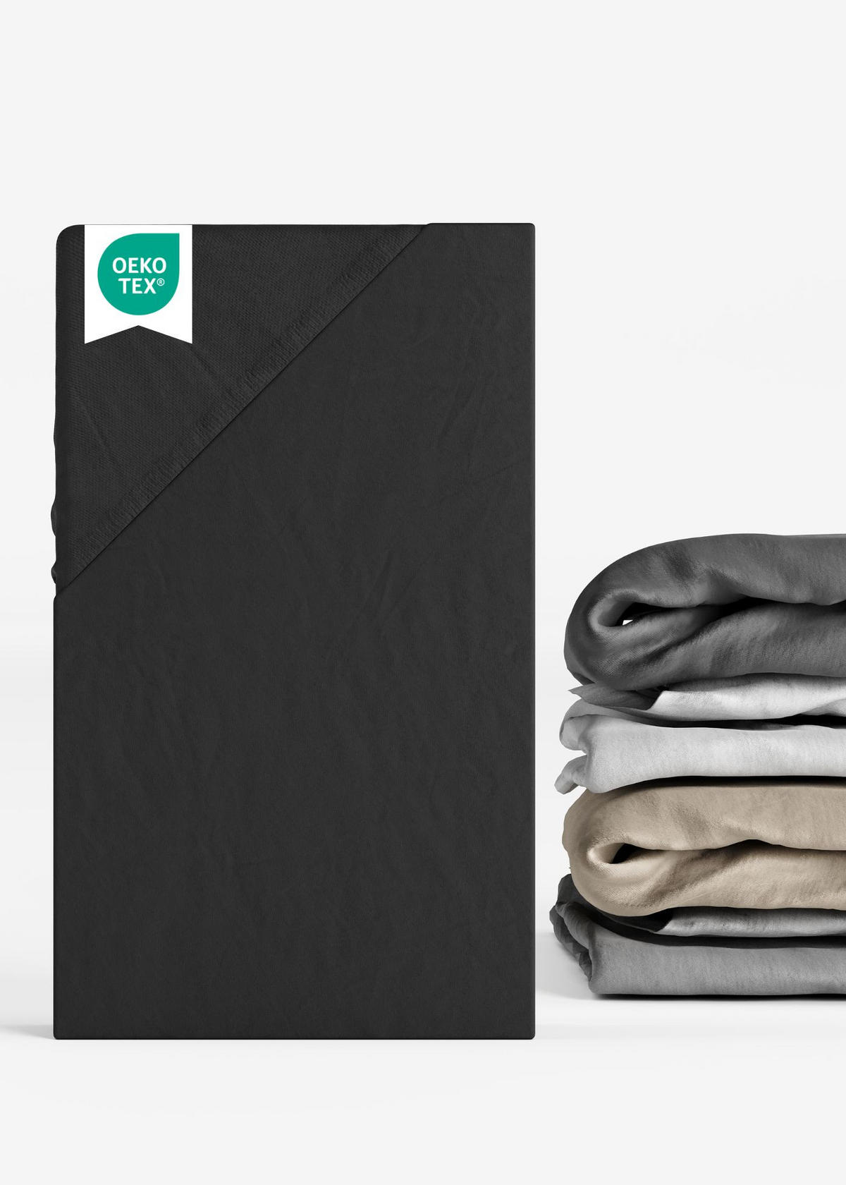 SPANNBETTLAKEN 90x200 cm Jersey schwarz | Spannbetttuch für Laufgitter & Babymatratzen - Schwarz, Textil (90/200cm) - Sämann – make a difference.