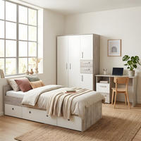 JUGENDZIMMER-SET Bente 3-tlg. - Eichefarben/Silberfarben, Holzwerkstoff/Kunststoff (1/1/1cm) - arthur berndt
