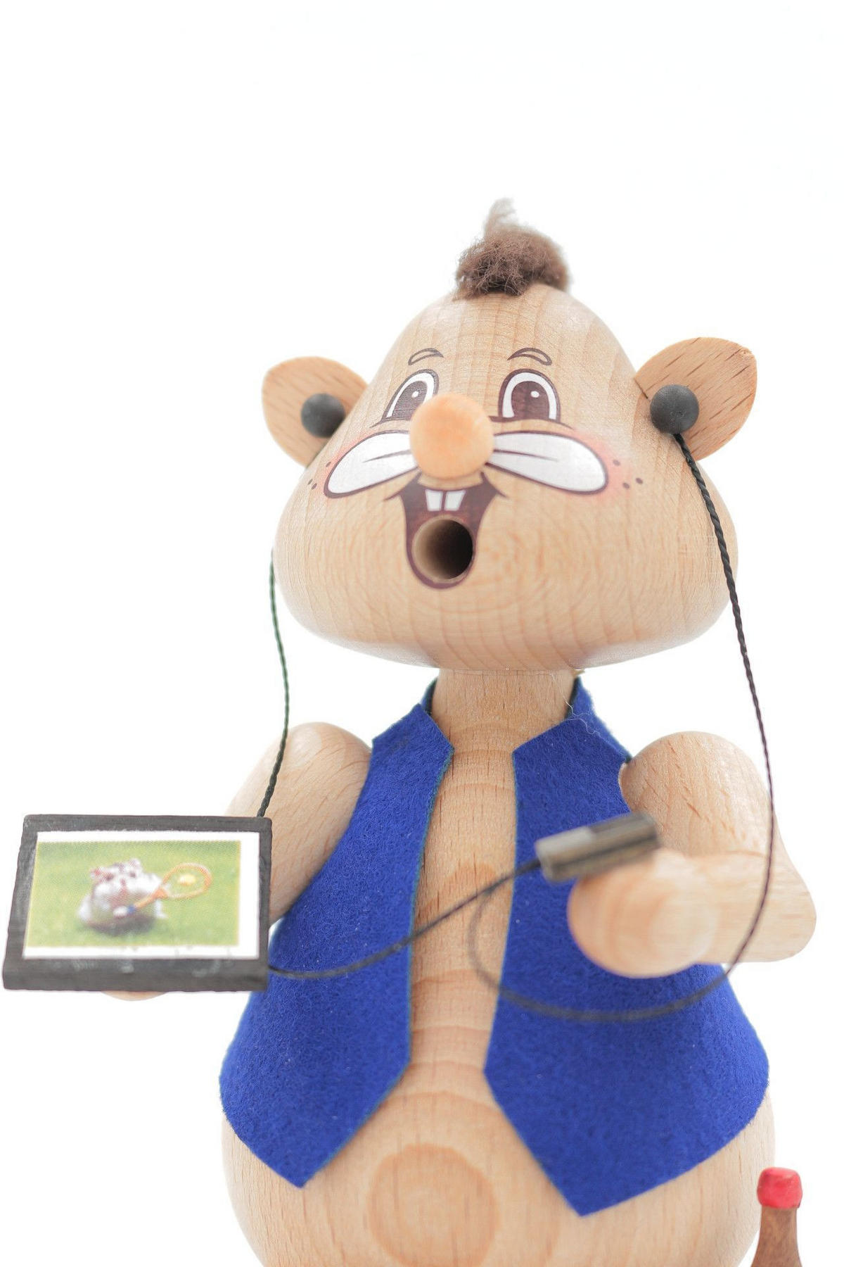 RAUCHFIGUR Hamster Computerfreak 13 cm - Multicolor, Holz (8/13/0.1cm)