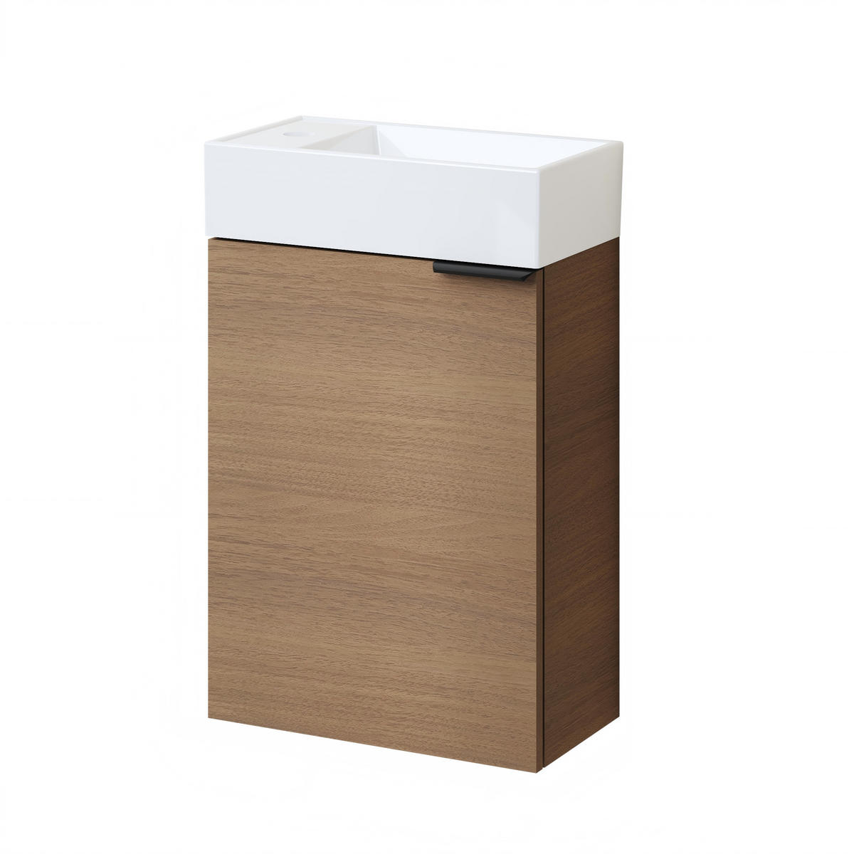 WASCHTISCHKOMBI 41,7 cm Sonoma-Eiche mit Keramik-Waschbecken - Schwarz/Sonoma Eiche, Holzwerkstoff (41.7/64.6/24cm) - EMKE