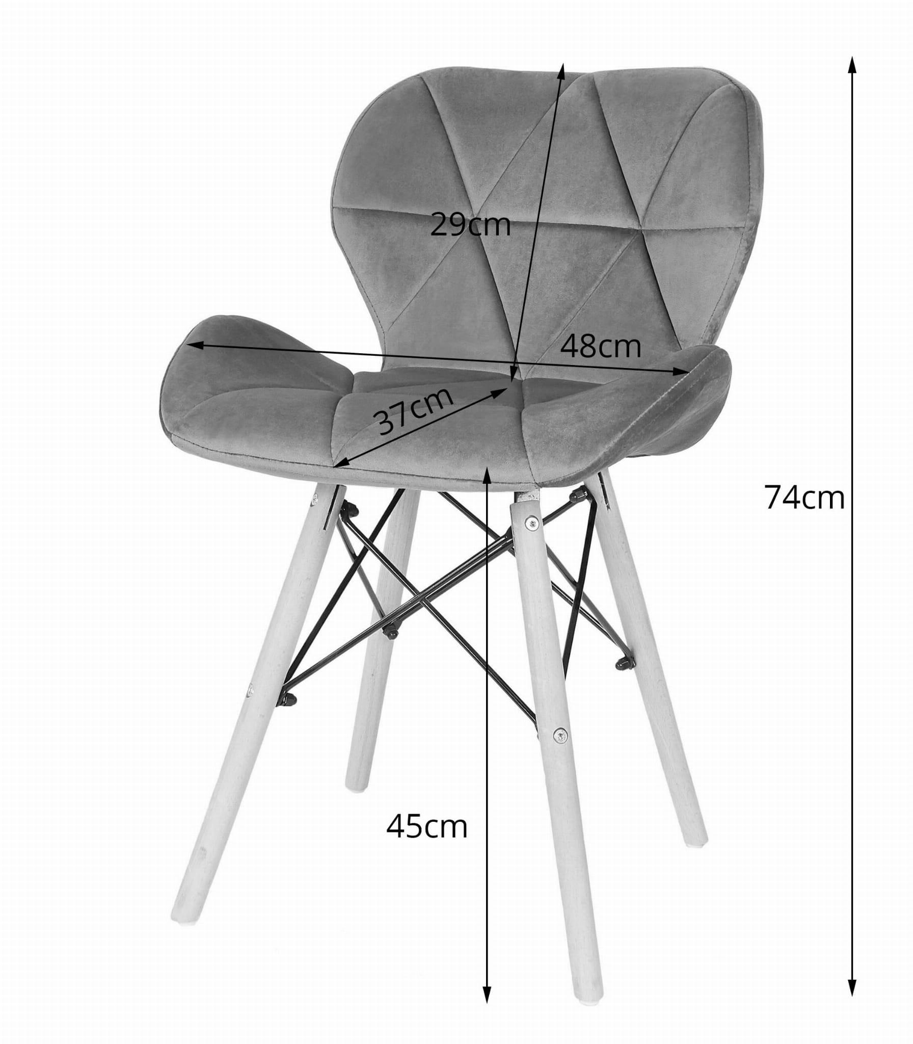 STUHL AMATRICE 4-er Set, Rosa, mit Samtstoff gepolstert - Rosa, Holz/Textil (48/74/53cm) - Komodee