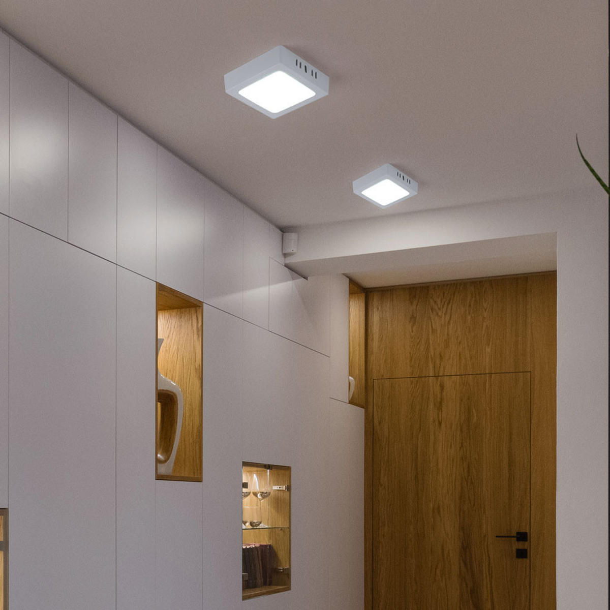 LED DECKENLEUCHTE Aufbau Weiß - Weiß, Kunststoff (12/12/3cm)