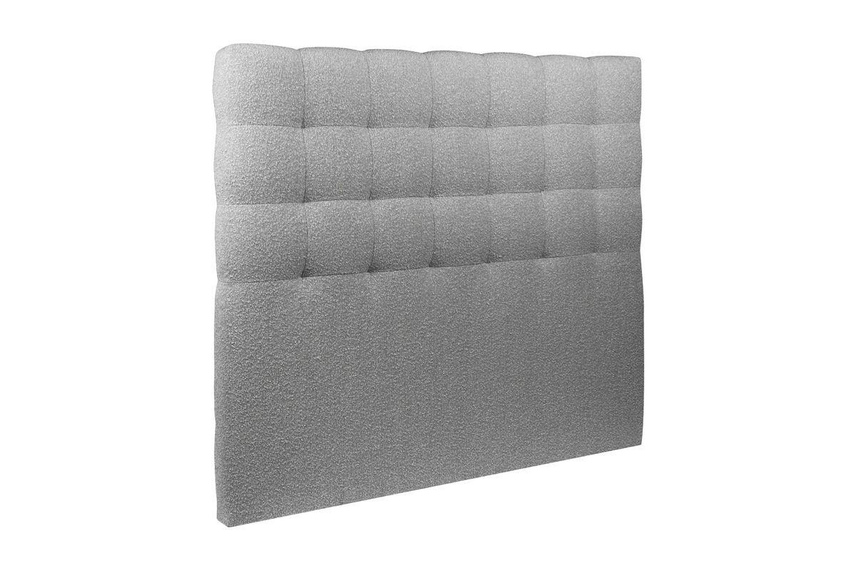 KOPFTEIL gepolstert - Gesteppt – grauer Bouclé-Stoff - 160 cm - Beige/Grau, Karton/Holz (160/120/10cm) - Sommeil de Plomb