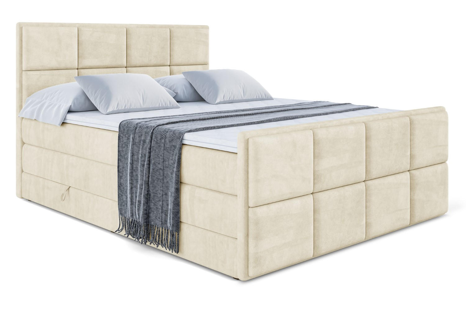 BOXSPRINGBETT NOVA-Z KING - 140 x 200 - H3/H4 - Beige - Beige, Holzwerkstoff (140/200cm) - ALTDECOR