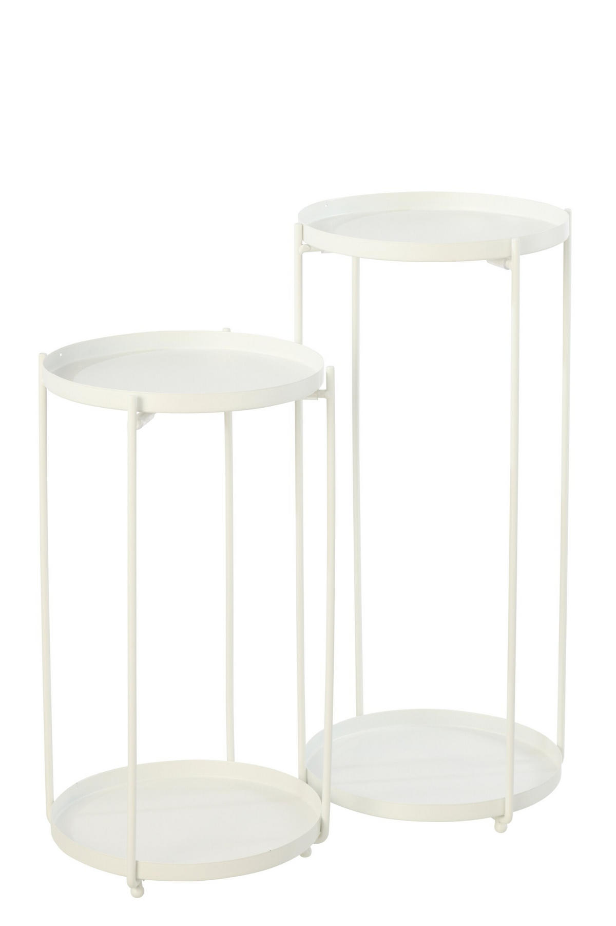 BEISTELLTISCH RUND - Weiß, Metall (27/27/57.5cm) - J-Line