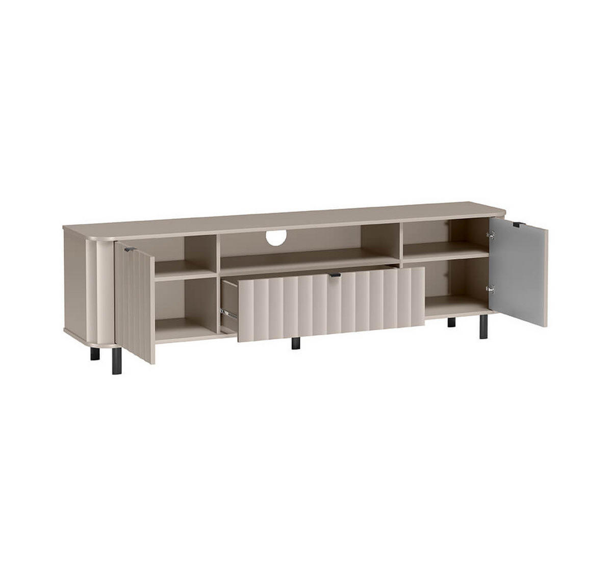 TV-LOWBOARD NOVADO-5 Greige - Greige, Holzwerkstoff (196/57/40.5cm)