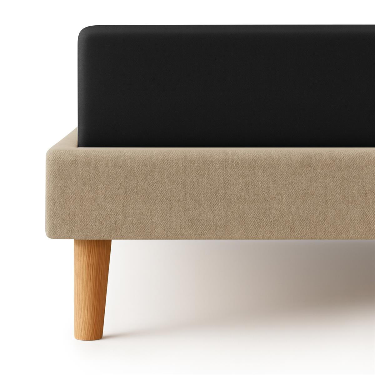 JERSEY-SPANNBETTLAKEN 90x200 - 100x200 cm, Bettlaken aus 100% Baumwolle mit Rundum-Gummizug, Spannbetttuch Schwarz - Schwarz, Textil (100/200cm) - Carpe Sonno