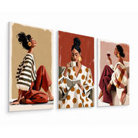 BILDERSET 3er-Set 40x60 cm Frauen Fashion boho - Beige, Kunststoff (40/60cm) - artissimo