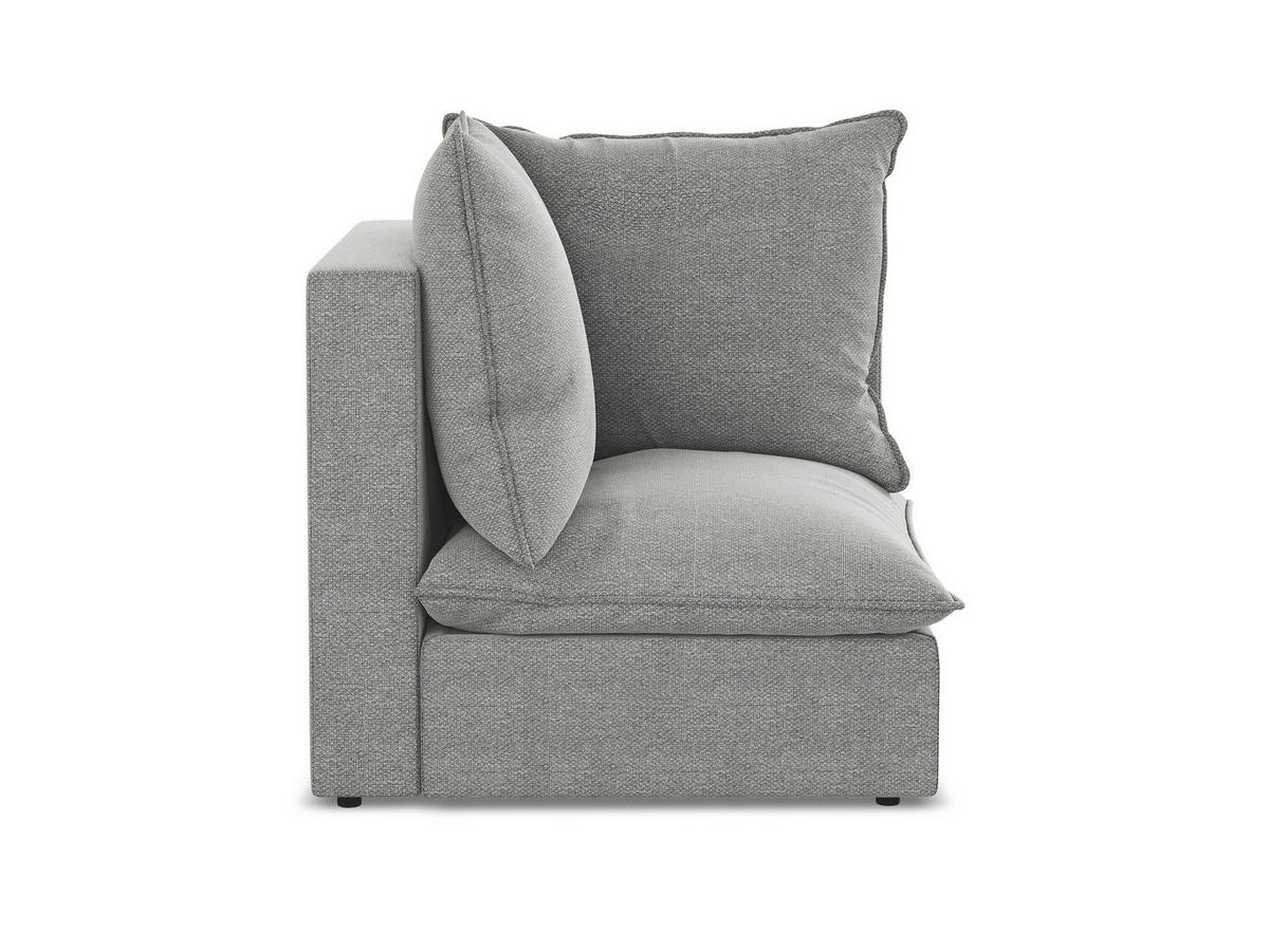 SOFAELEMENT Bouclé Stoff Grau - Hellgrau/Schwarz, Holzwerkstoff/Kunststoff (90/77/90cm) - Makamii