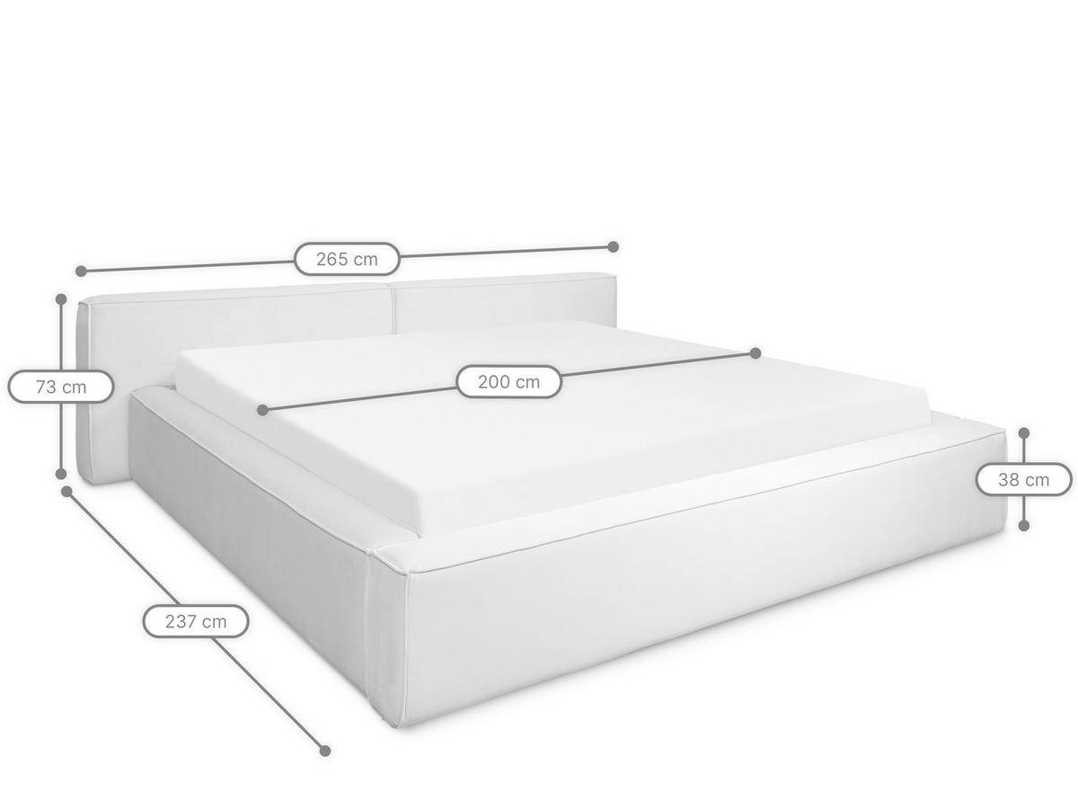 POLSTERBETT Jodie XL Low Beige 200/200 cm Samt mit Bettkasten - Beige, Textil/Metall (200/200cm) - wonello