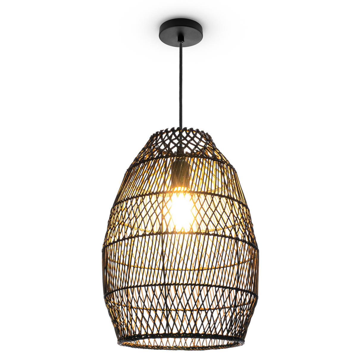 PENDELLEUCHTE Vihmo S - Schwarz, Metall (30/30/40cm) - Paco Home