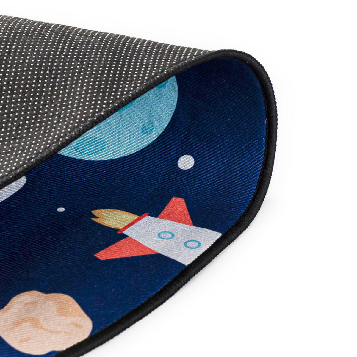 KINDERTEPPICH Bambini Stella Mazovia Rund Ø120cm Marineblau Weltraum Kurzflor - Multicolor, Textil (120/120cm) - Mazovia